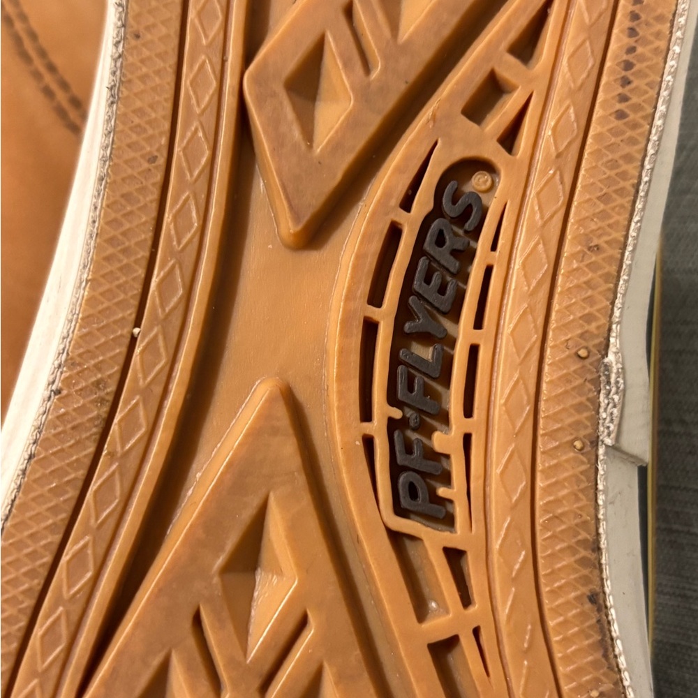 P.F. Flyers Tan and Cream Leather Sneakers Women’s 7 lace up - Picture 6 of 9